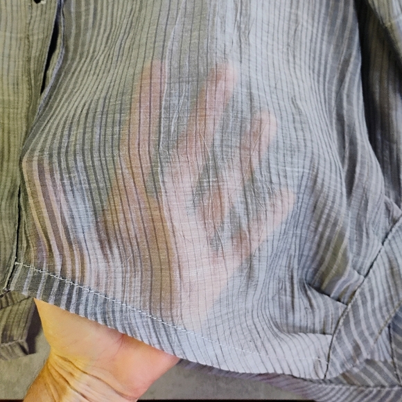 IC By Connie K Button Down Semi Sheer Tunic Top Lagenlook Art To Wear Size Small - Picture 8 of 12